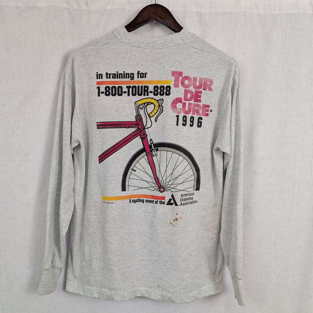 Vintage Distressed 1996 Tour De Cure Long Sleeve Cycling Shirt Large